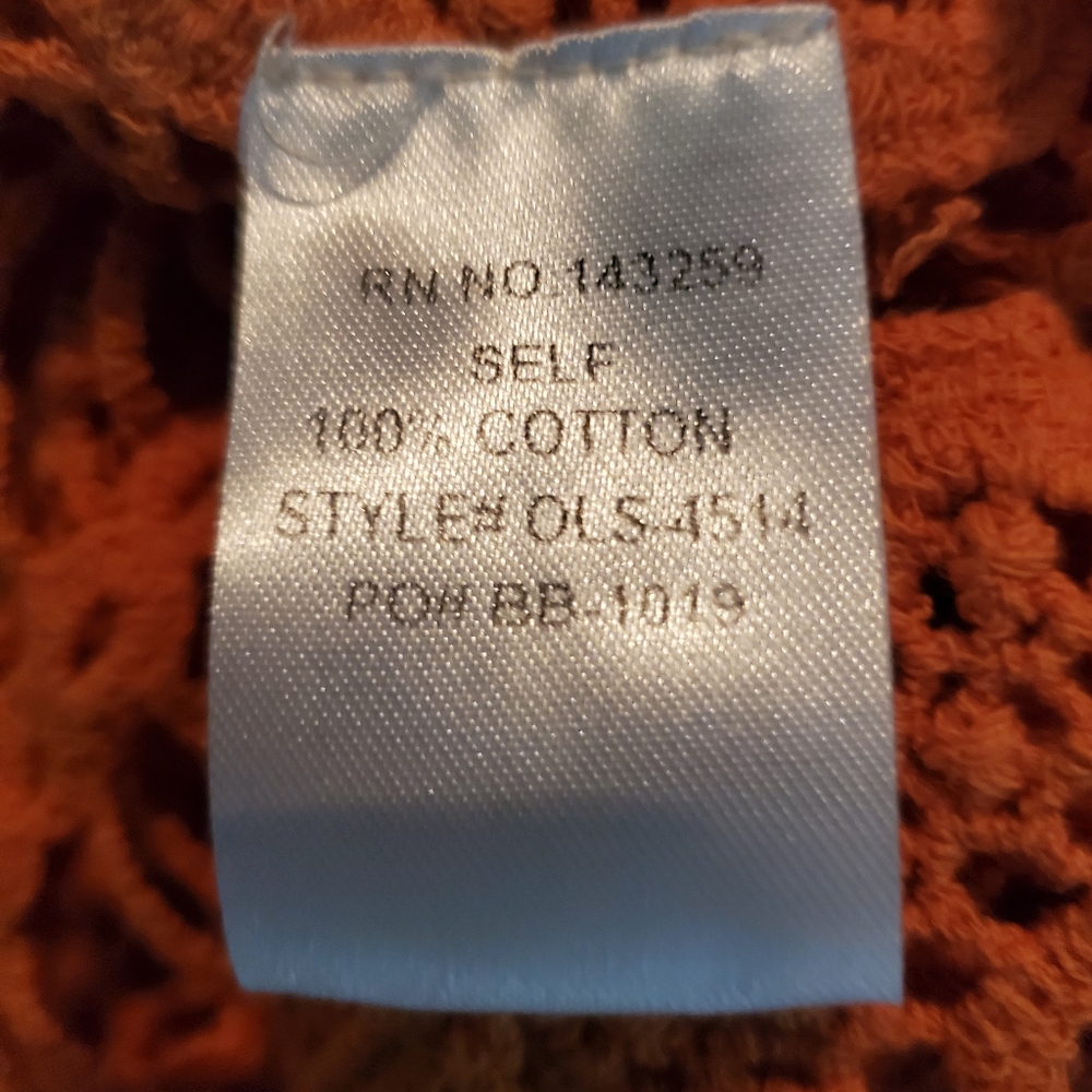 Women's OS Plus size Crochet kimono/cardigan in Rust - Picture 4 of 6